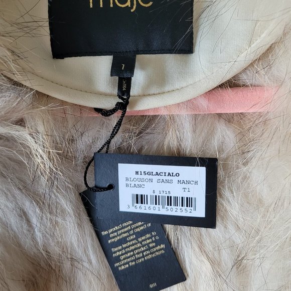 ✨️Host pick✨️NWT Maje 100% Fur vest in rare white - Picture 2 of 7